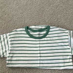 Womens Madewell green stripe t-shirt, size small